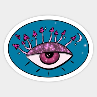 Eye with mushroom eyelashes Sticker